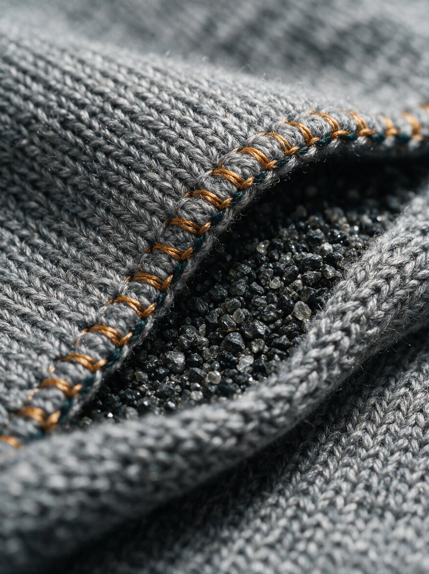 Macro of the Alaga knit fabric and warmth lining